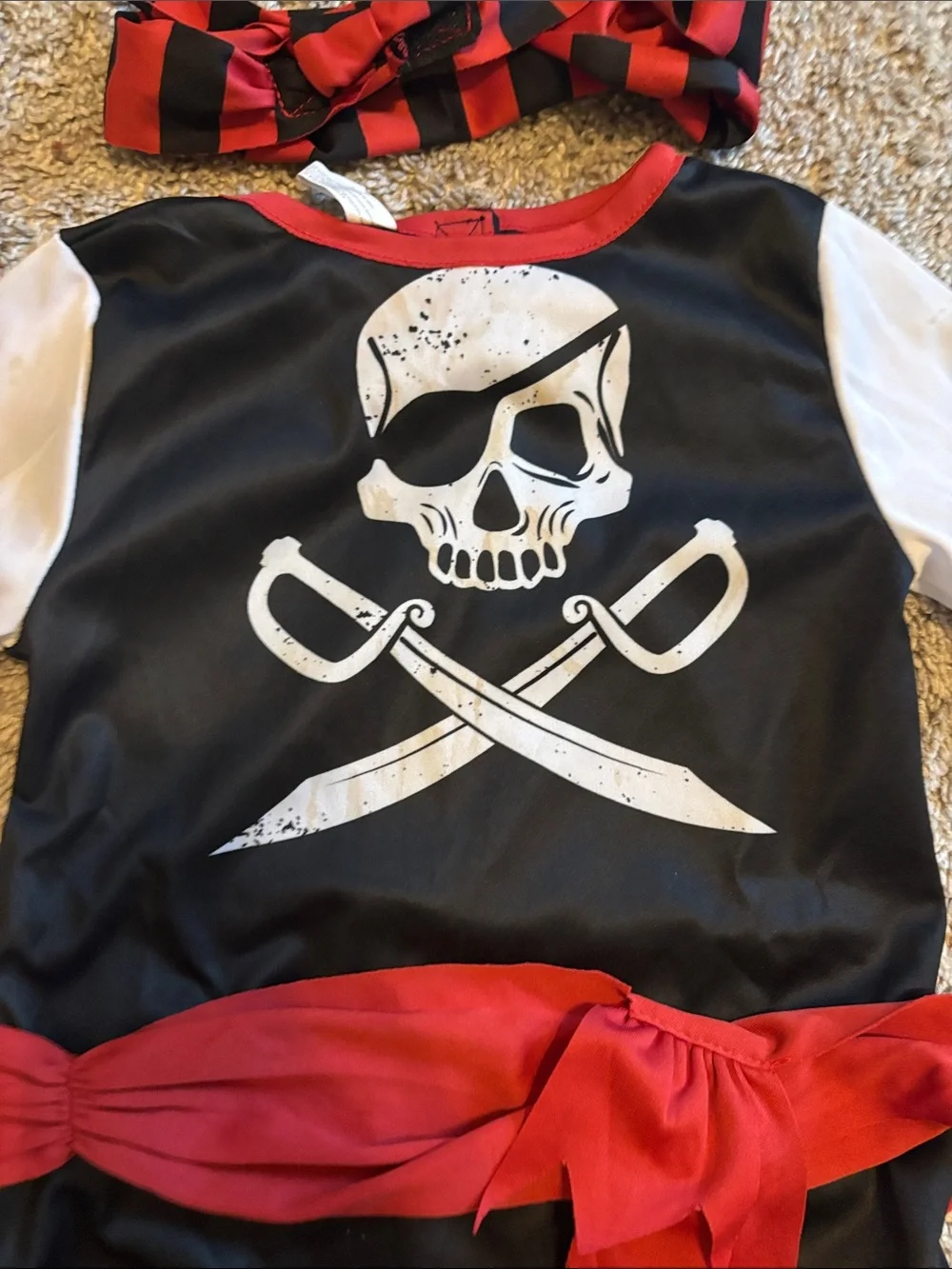 Party City Red and Black Pirate Shipmatey Costume
